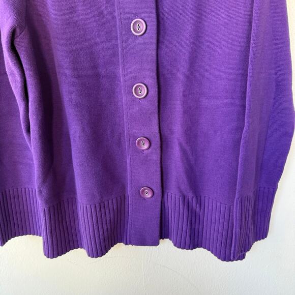 Chico’s purple thick buttondown cardigan size XL - Picture 5 of 8